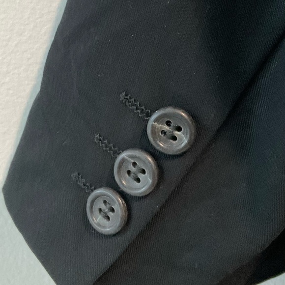 Hugo Boss Mens Blazer 44R 100% Wool Black Sport Coat Jacket Three Button VTG - Picture 6 of 11